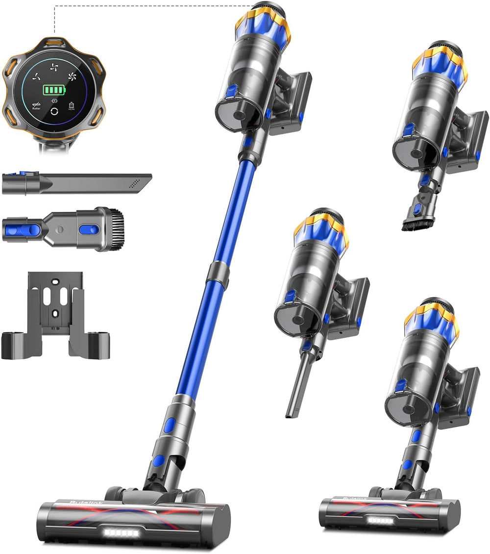 650W/55KPA Aspirateur Balai sans Fil 70min, 1.6 L Aspirateur sans Fil Puissant avec Rechargeable Support Mural, Brosse Anti-Enmêlement Améliorée et OLED Écran Tactile, pour Sols Durs/Animaux/Voiture2 - gobonplan