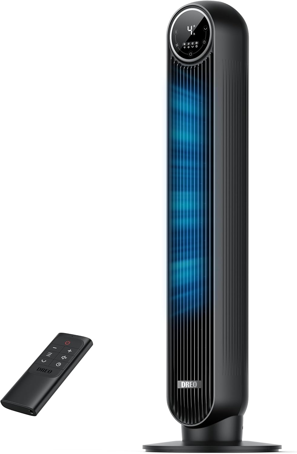 DREO 20dB ventilateur colonne silencieux, Vitesse 7,6 m/s - Oscillant à 90° ventilateurs tour pour chambre, 92 cm de haut, Télécommande incluse, 4 vitesses, 4 modes, minuterie 8H, Noir - Nomad One - homidiscount
