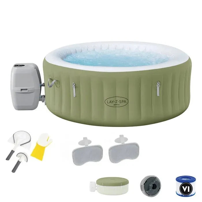 KIT TOUT INCLUS BESTWAY : spa gonflable rond 4 places et accessoires - homidiscount