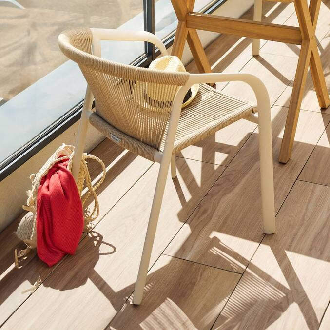 Fauteuil de jardin empilable RIU Argile & Beige