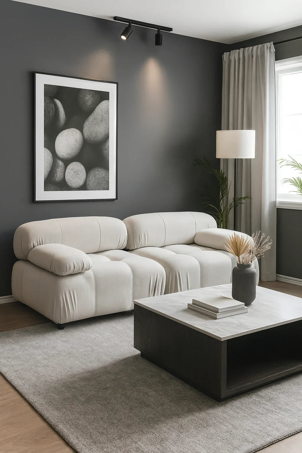Nuvola Dusty Velvet 2 places - Blanc