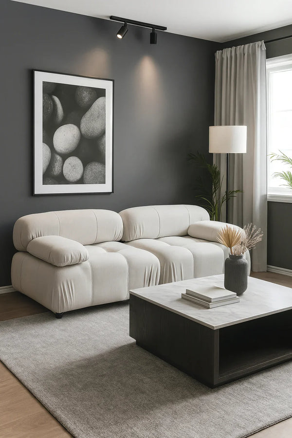 Nuvola Dusty Velvet 2 places - Blanc