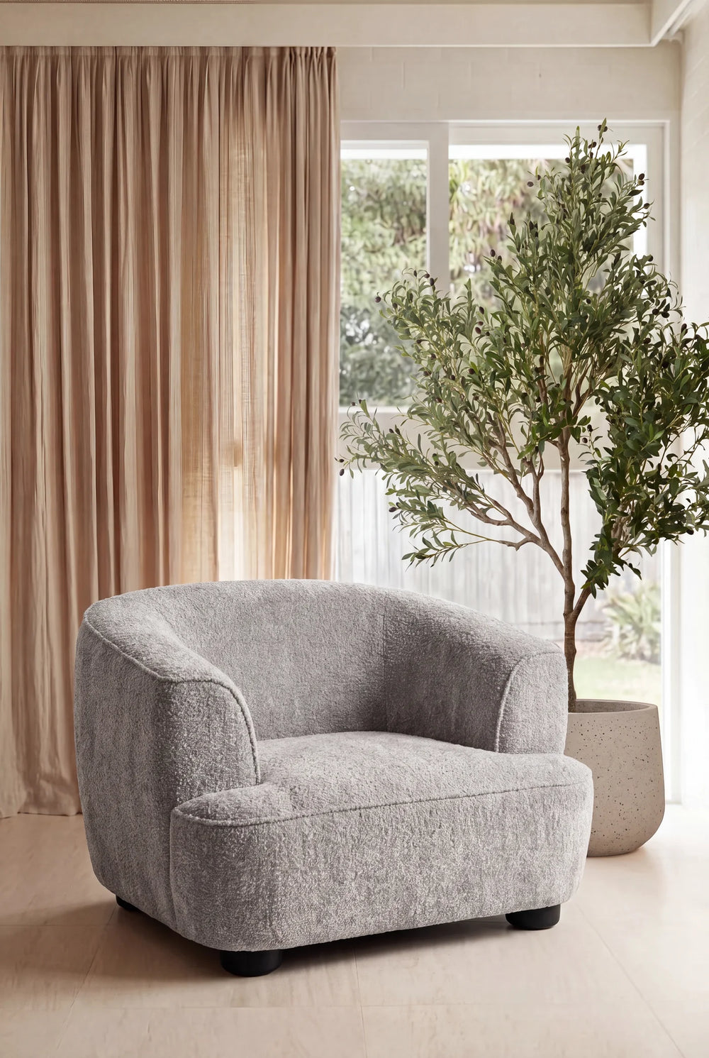 Vespro Grey Textured Sofa Chair