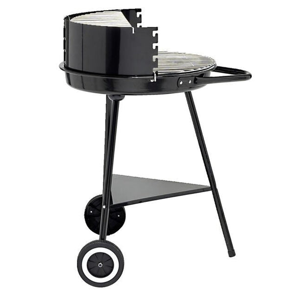 Barbecue à charbon rond Texas 2 grilles 5 niveaux métal noir 53x66,5xH81cm - homidiscount