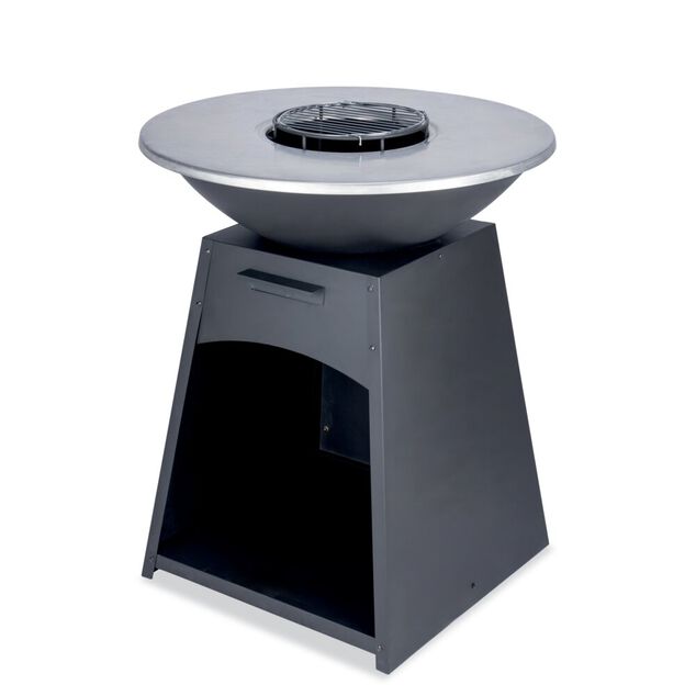 Brasero en acier inox noir Mérida Ø80xH96cm - homidiscount