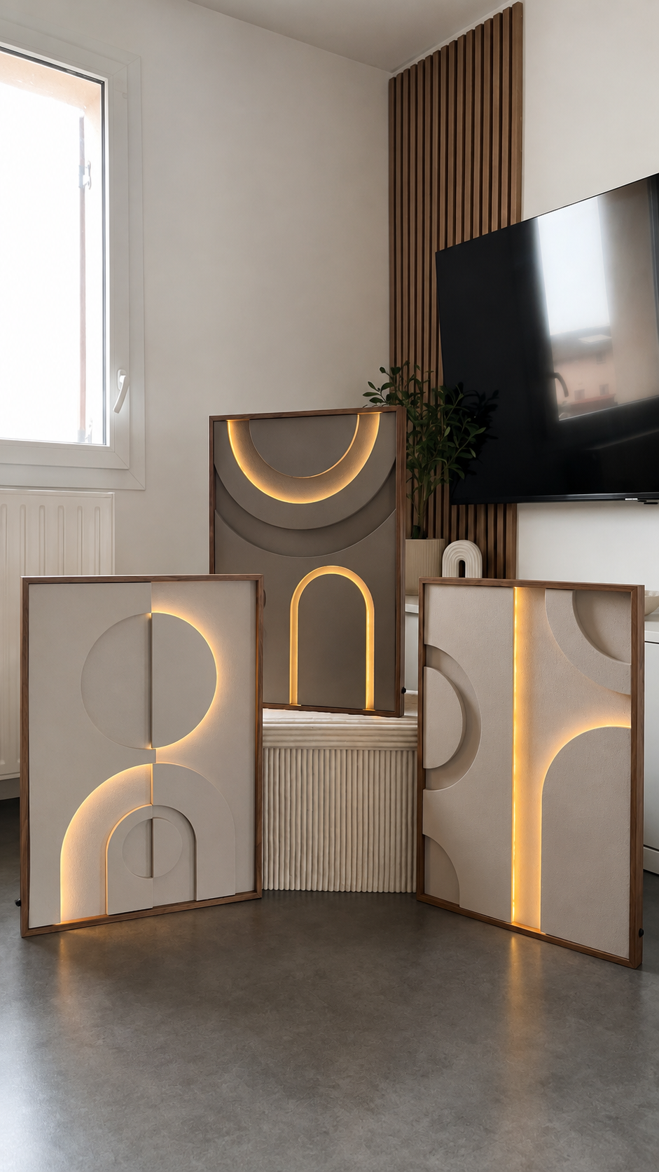 Décoration murale avec LED (Set de 3)