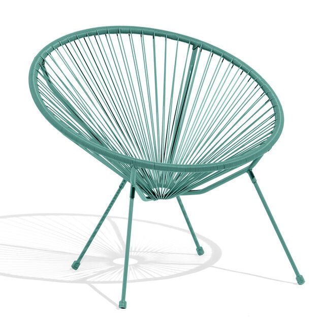 Fauteuil de jardin Urban filaire bleu 85xH83x72cm - homidiscount