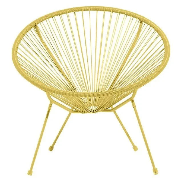 Fauteuil de jardin Urban filaire jaune 85x72xH83cm - homidiscount