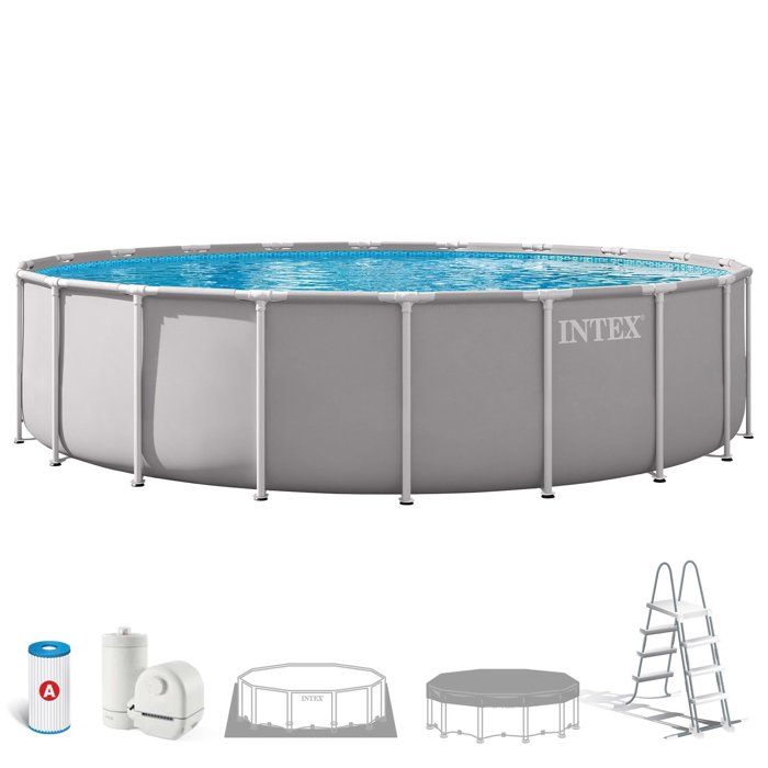 Kit Piscine hors sol tubulaire INTEX - Pris Frame - 610 x 132 cm - Ronde - homidiscount