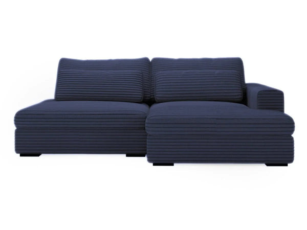 MONTPARNASSE Canapé d'angle convertible - Bleu - homidiscount