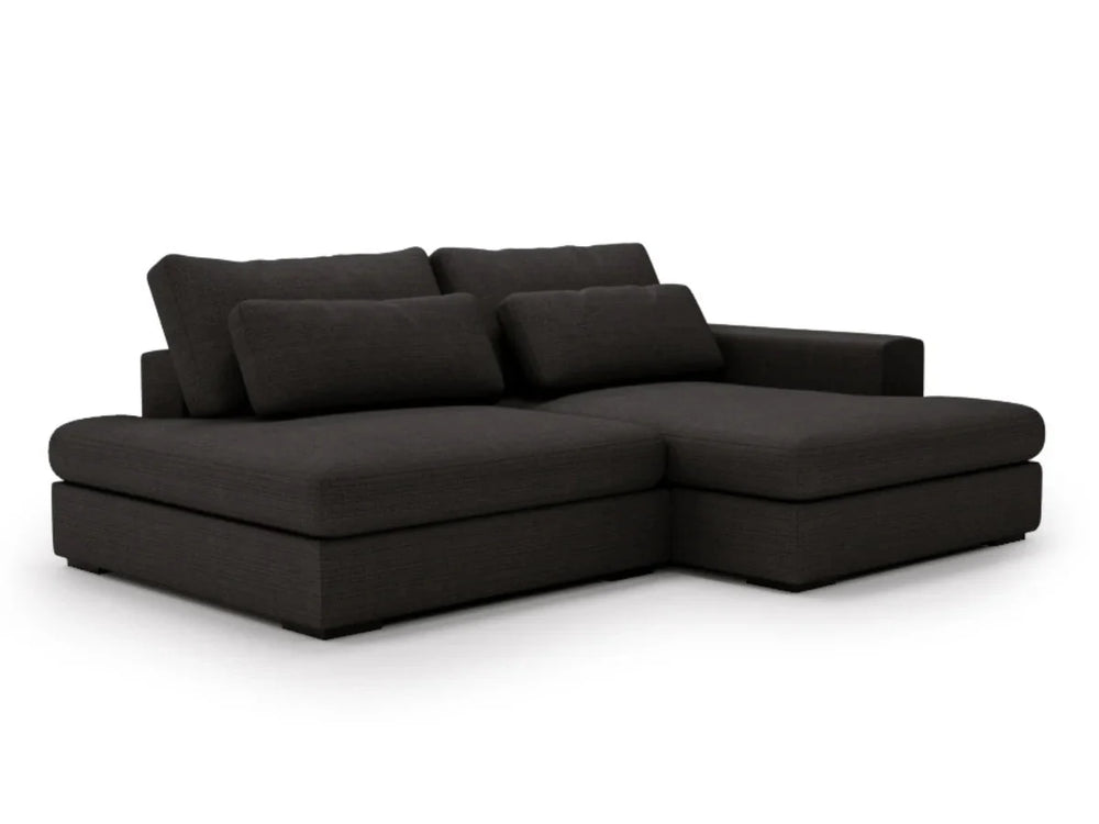 MONTPARNASSE Canapé d'angle convertible - Noir - homidiscount