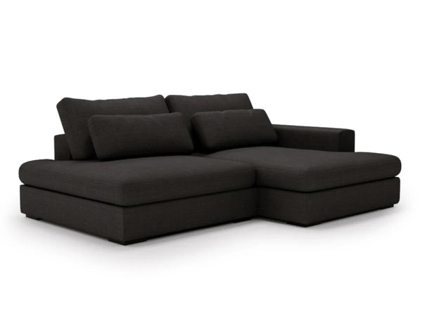 MONTPARNASSE Canapé d'angle convertible - Noir - homidiscount